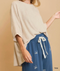 Umgee W Soft Touch Oversized Top TAN