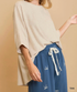 Umgee W Soft Touch Oversized Top TAN