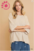 Umgee W Soft Touch Oversized Top TAN