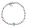 Pura Vida Enamel Wave Ball Bead Stretch Bracelet SILVER