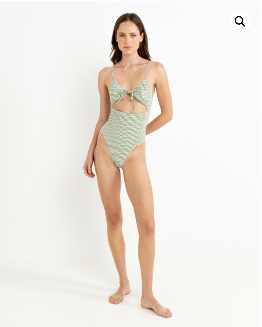 Rhythm W Lola Check Cut Out One Piece GREEN