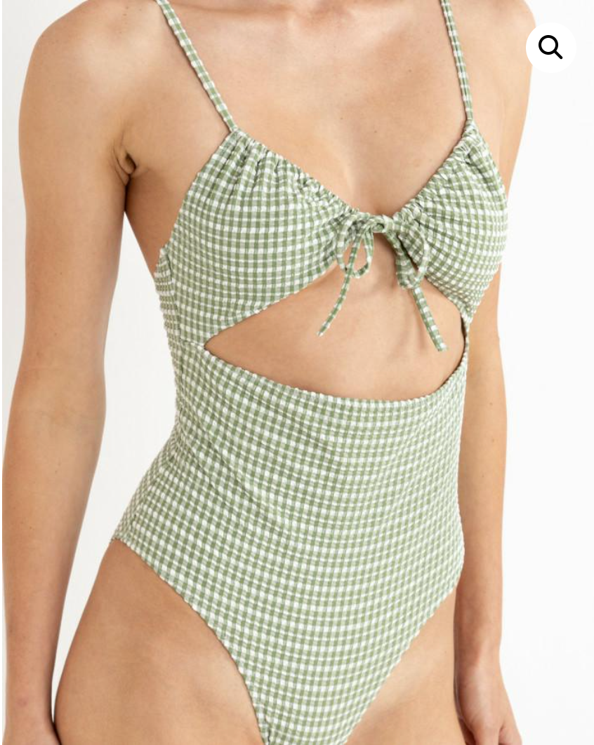 Rhythm W Lola Check Cut Out One Piece GREEN