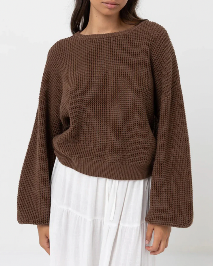 Rhythm W Classic Knit Jumper CHOCOLATE