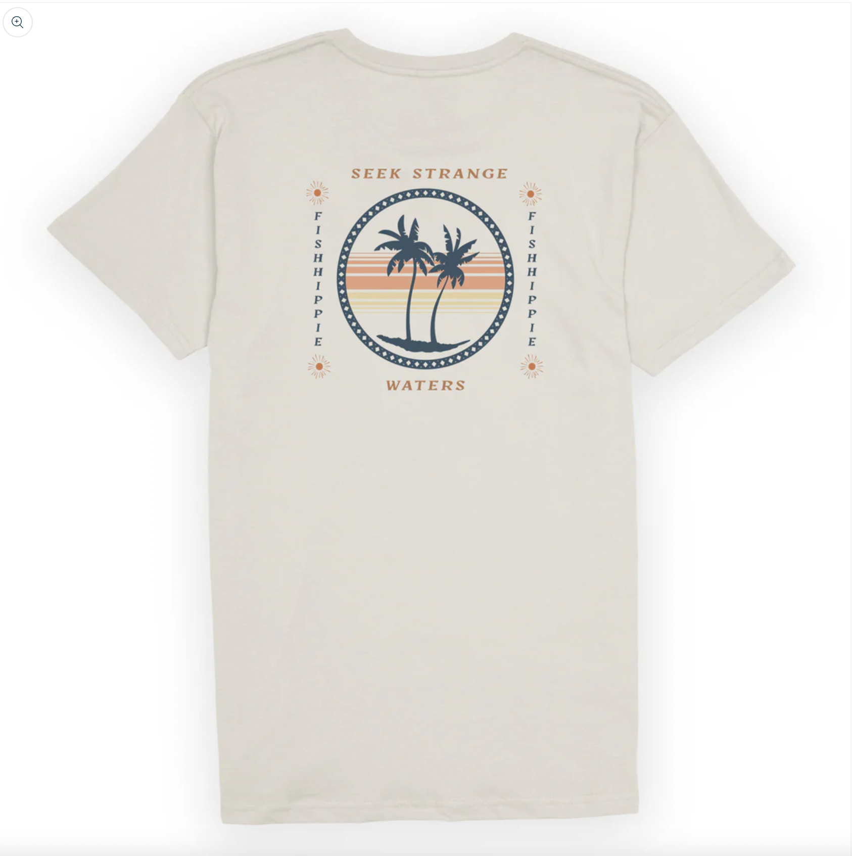 Fish Hippie M SS Twin Palms Tee VINTAGE WHITE