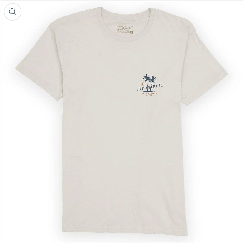 Fish Hippie M SS Twin Palms Tee VINTAGE WHITE