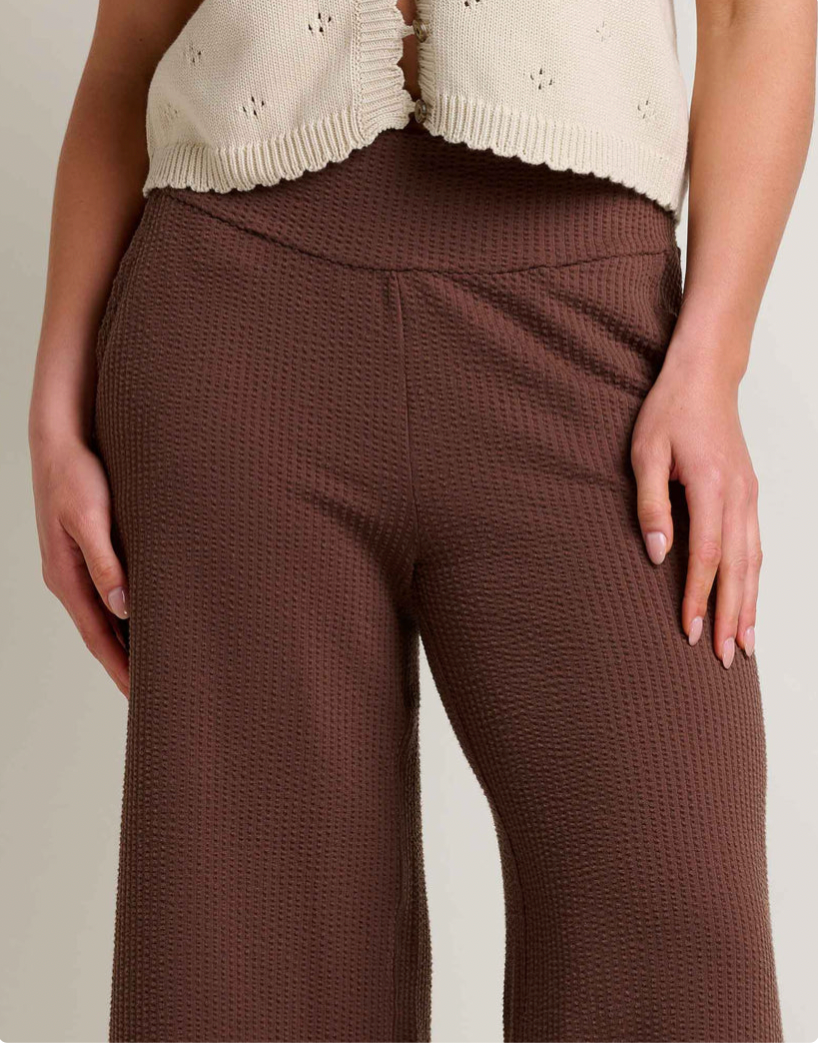 Toad & Co W Chaka Wide Leg Pant CHESTNUT TEXTURE