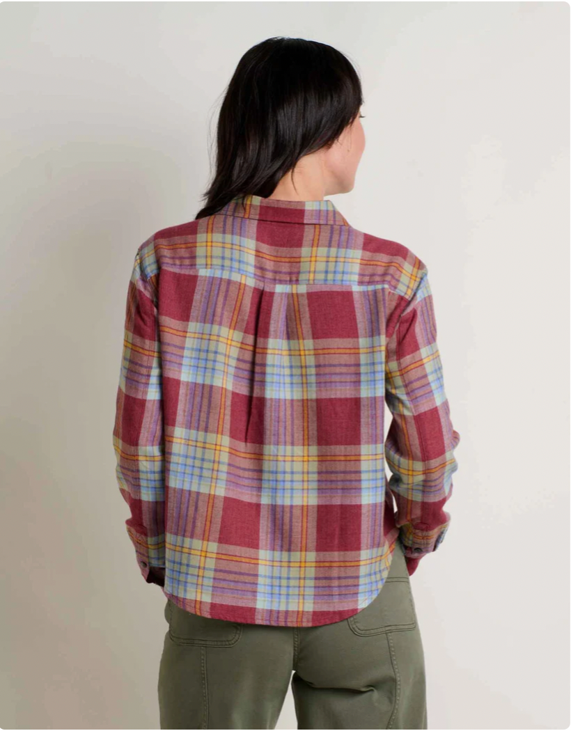 Toad & Co W LS Re-Form Boxy Flannel PORT WINDOWPANE