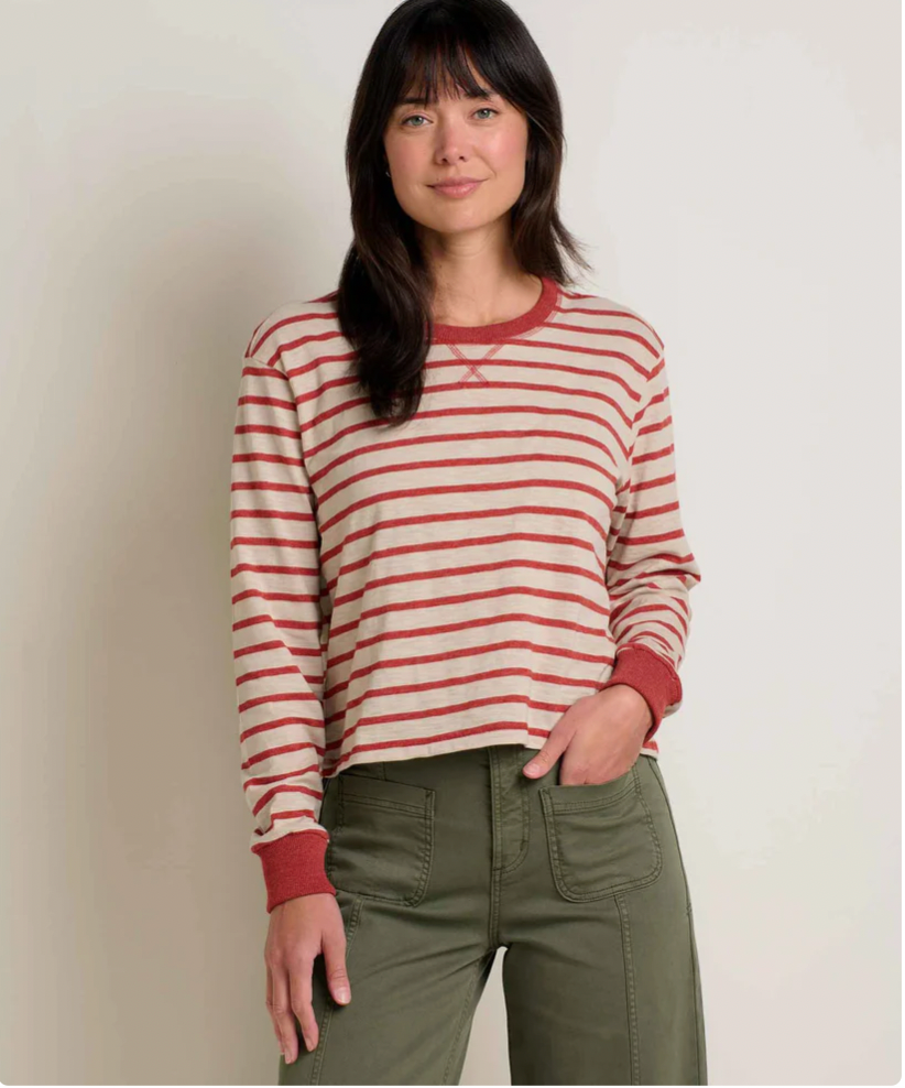 Toad & Co W LS Boundless Tee CAMPFIRE STRIPE