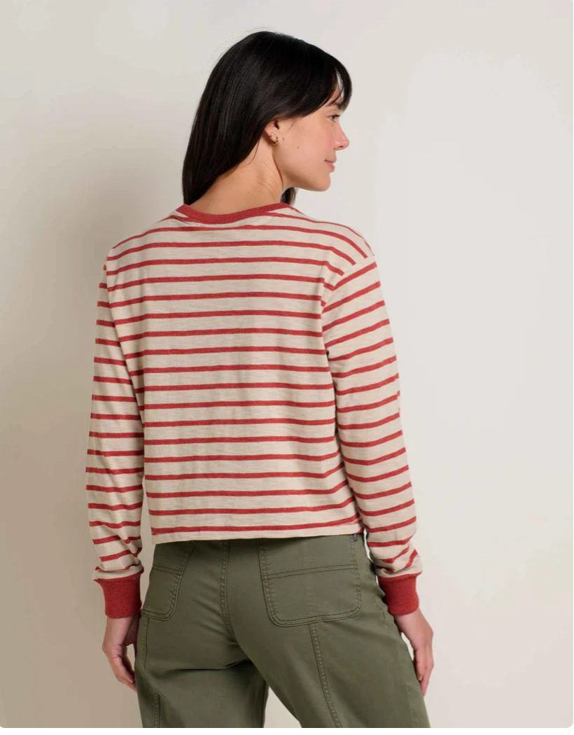 Toad & Co W LS Boundless Tee CAMPFIRE STRIPE