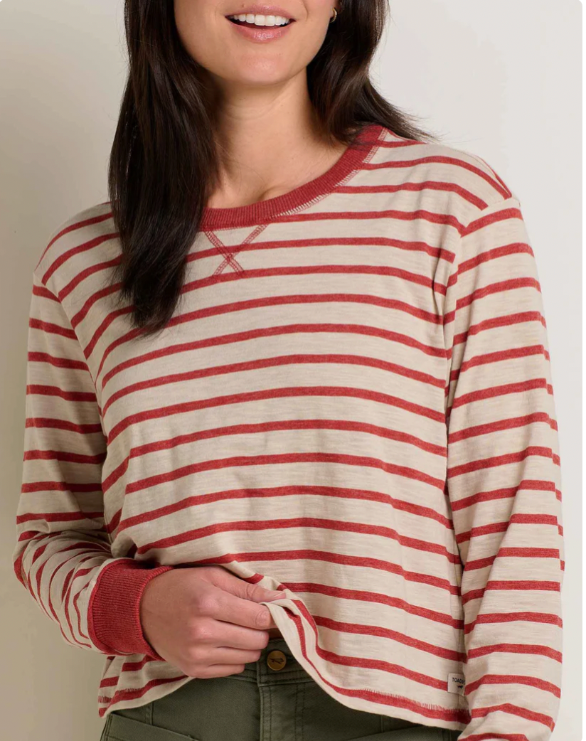 Toad & Co W LS Boundless Tee CAMPFIRE STRIPE