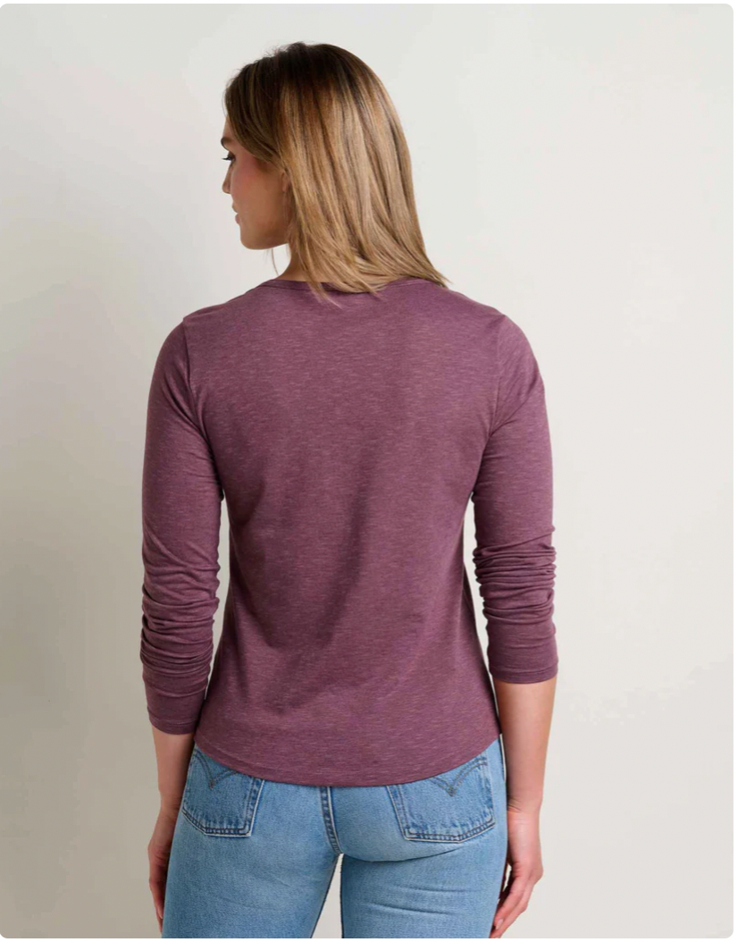 Toad & Co W LS Marley V-Neck Tee HUCKLEBERRY