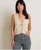 Toad & Co W Bianca Tie Tank ALMOND