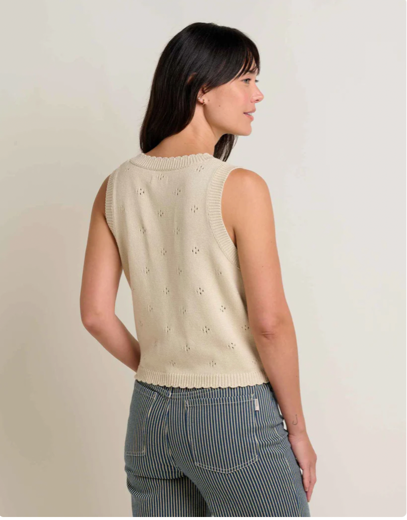 Toad & Co W Bianca Tie Tank ALMOND