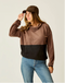 Carve Designs W Rowayton Colorblock Cowl ESPRESSO / BLACK