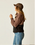 Carve Designs W Rowayton Colorblock Cowl ESPRESSO / BLACK