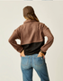 Carve Designs W Rowayton Colorblock Cowl ESPRESSO / BLACK