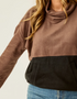 Carve Designs W Rowayton Colorblock Cowl ESPRESSO / BLACK
