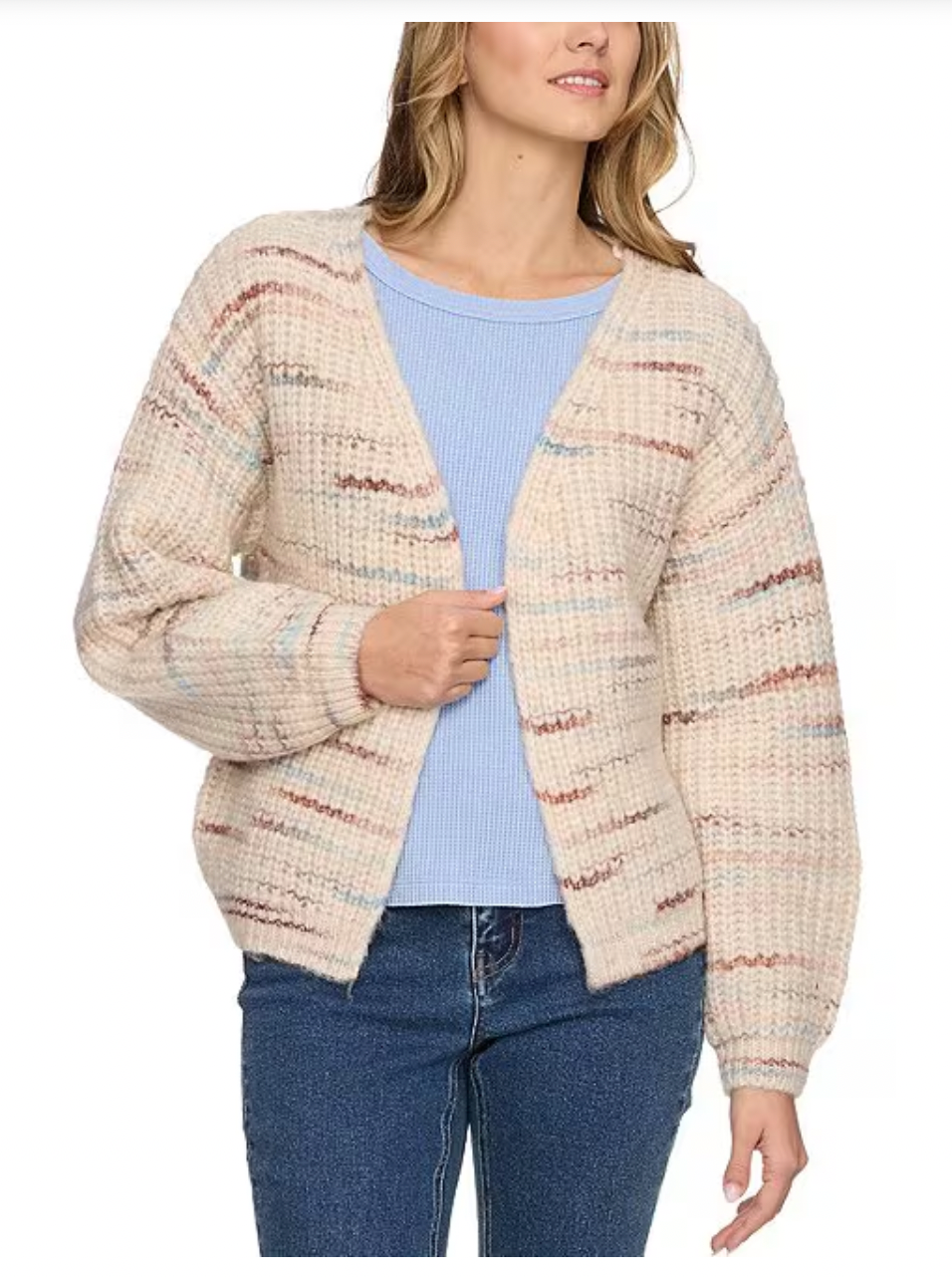 Flag & Anthem W Dorset Balloon Sleeve Cardigan NEUTRAL COMBO