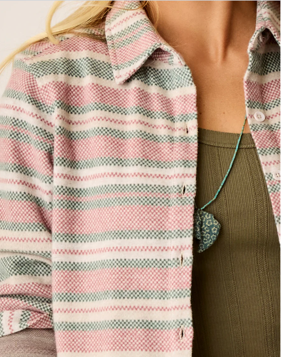 Carve Designs W Fairbanks Supersoft Shirt BISTRO BLOCK STRIPE