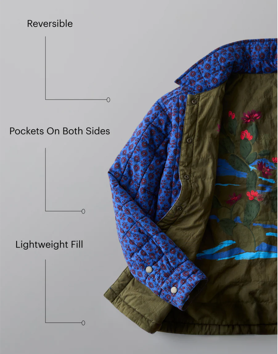 Carve Designs W Marais Reversible Jacket FIR / CAPRI BATIK