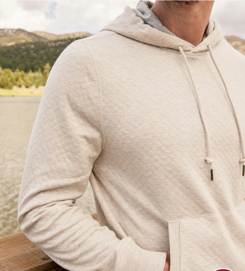 Flag & Anthem M LS Bradner Quilted Hoodie OATMEAL HEATHER