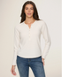 Flag & Anthem W LS Cambria Waffle Emb Henley ECRU