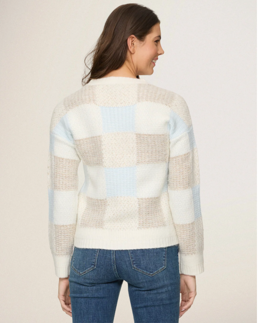 Flag & Anthem W Rainelle Patchwork Sweater TAN/BLUE/CREAM