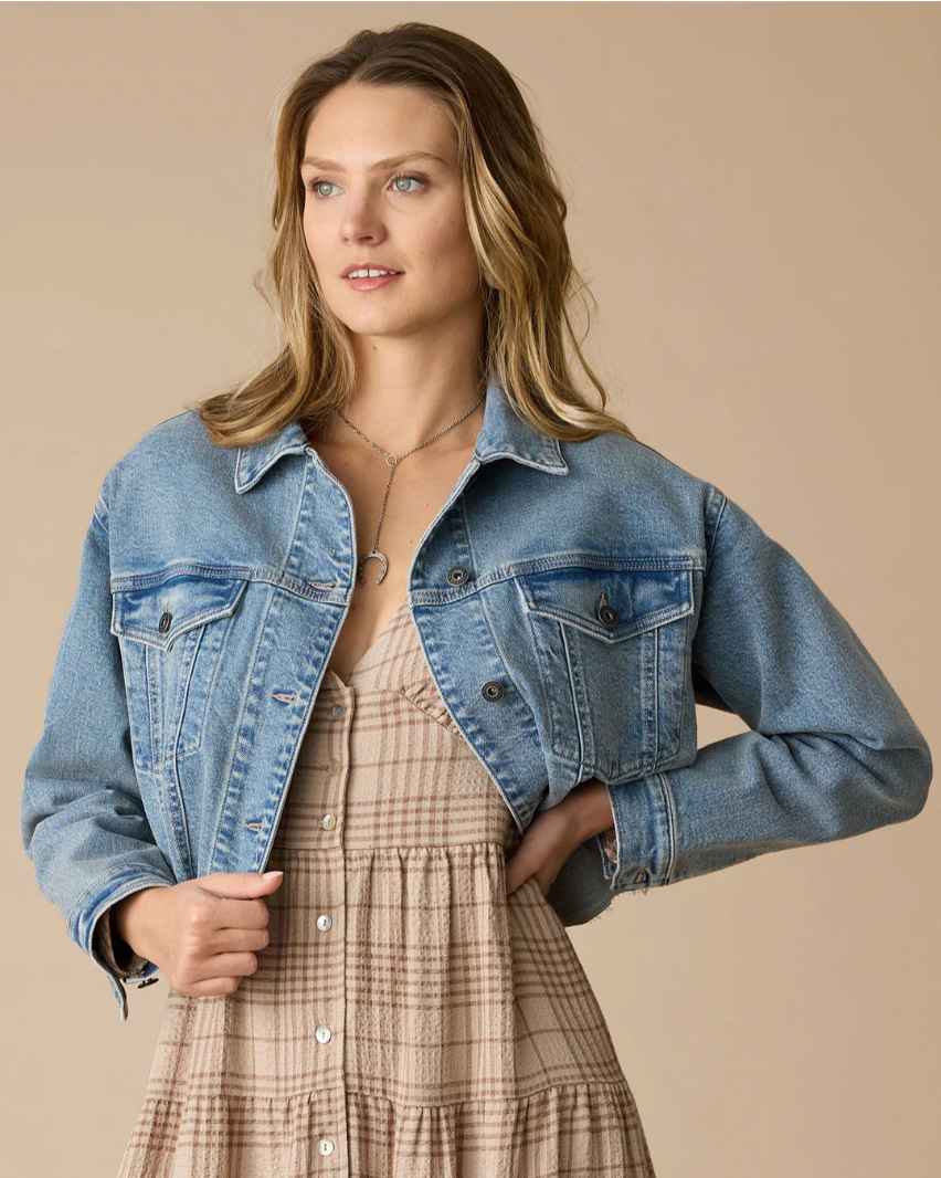 Flag & Anthem W Sidney Cropped Denim Jacket MEDIUM