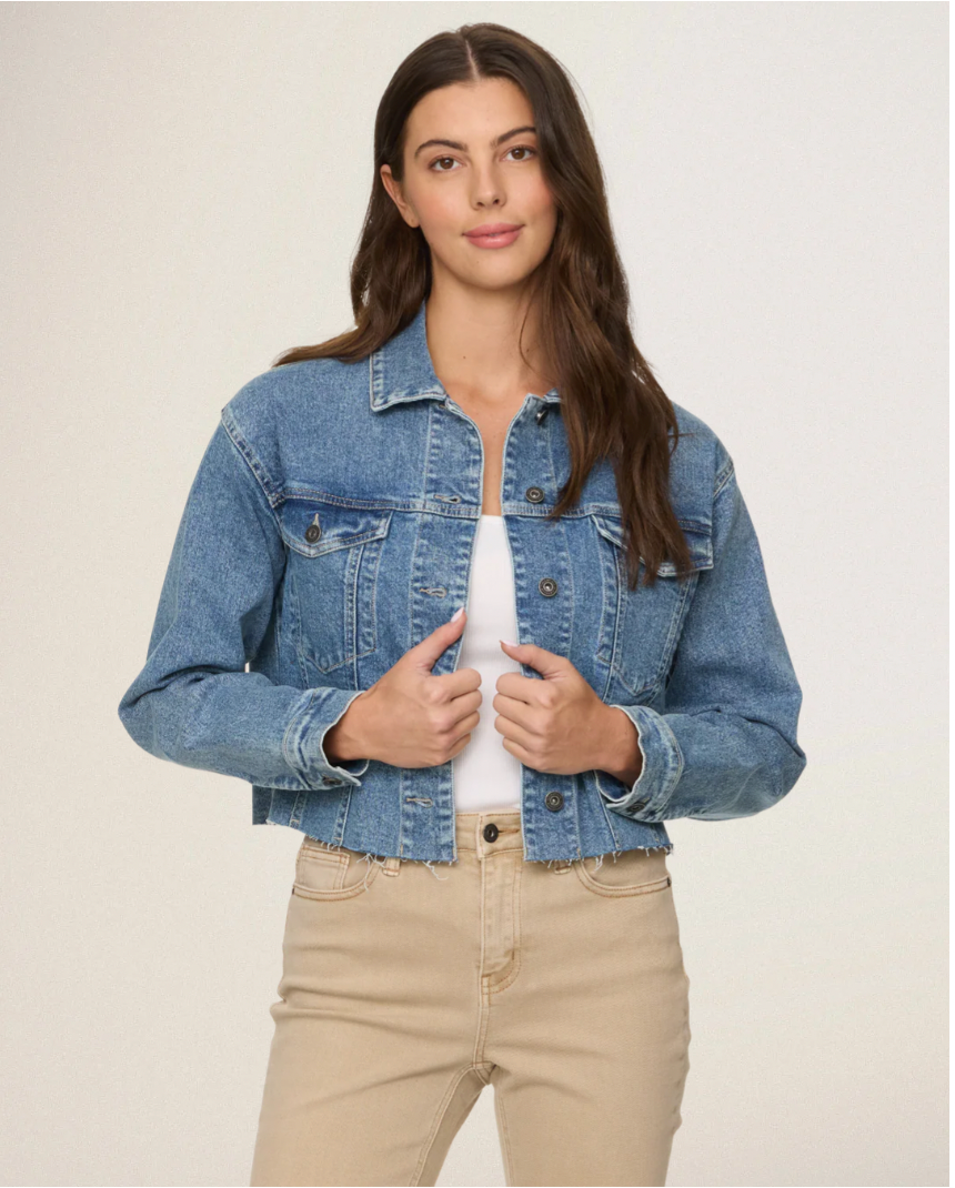 Flag & Anthem W Sidney Cropped Denim Jacket MEDIUM
