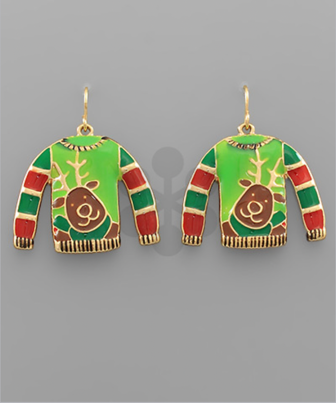 Golden Stella Rudolph Sweater Earrings