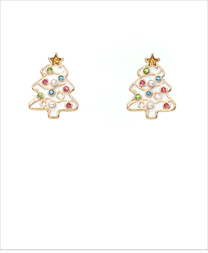 Golden Stella Christmas Tree w/ Crystals WHITE