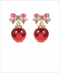 Golden Stella Christmas Ornament & Bow Earrings RED / MULTI