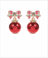 Golden Stella Christmas Ornament & Bow Earrings RED / MULTI
