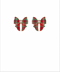 Golden Stella Christmas Enamel Bow Earrings RED / GREEN / GOLD