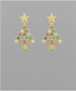 Golden Stella Christmas Tree Crystal Earrings PINK