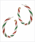 Golden Stella Christmas Hoop Earrings WHITE / RED / GREEN