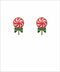 Golden Stella Christmas Candy Stud Earrings RED