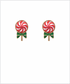 Golden Stella Christmas Candy Stud Earrings RED