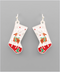 Golden Stella Christmas Stocking Earrings WHITE