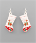 Golden Stella Christmas Stocking Earrings WHITE