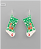 Golden Stella Christmas Stocking Earrings GREEN