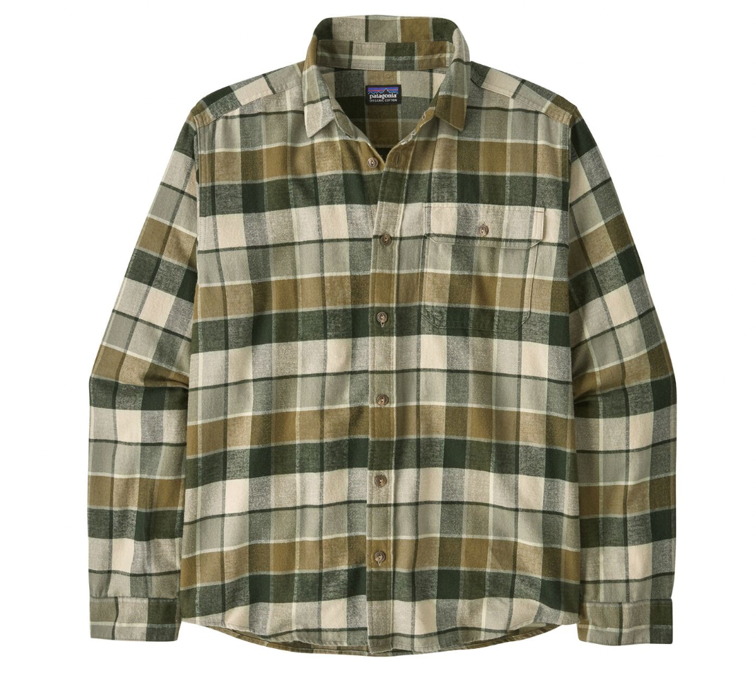 Patagonia M LW Fjord Flannel ROCKY GROWTH GREEN