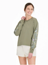 Life is Good W LS Crusher Boxy Tee Wildflowers and Bees MOSS GREEN