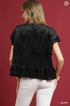 Umgee W Velvet Smocked Blouse BLACK
