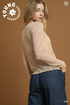 Umgee W LS Lace Textured Top TAN