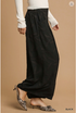 Umgee W Jacquard Wide Leg Pants BLACK