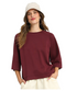 Umgee Luxe Knit Raglan Sleeve Top MAHOGANY