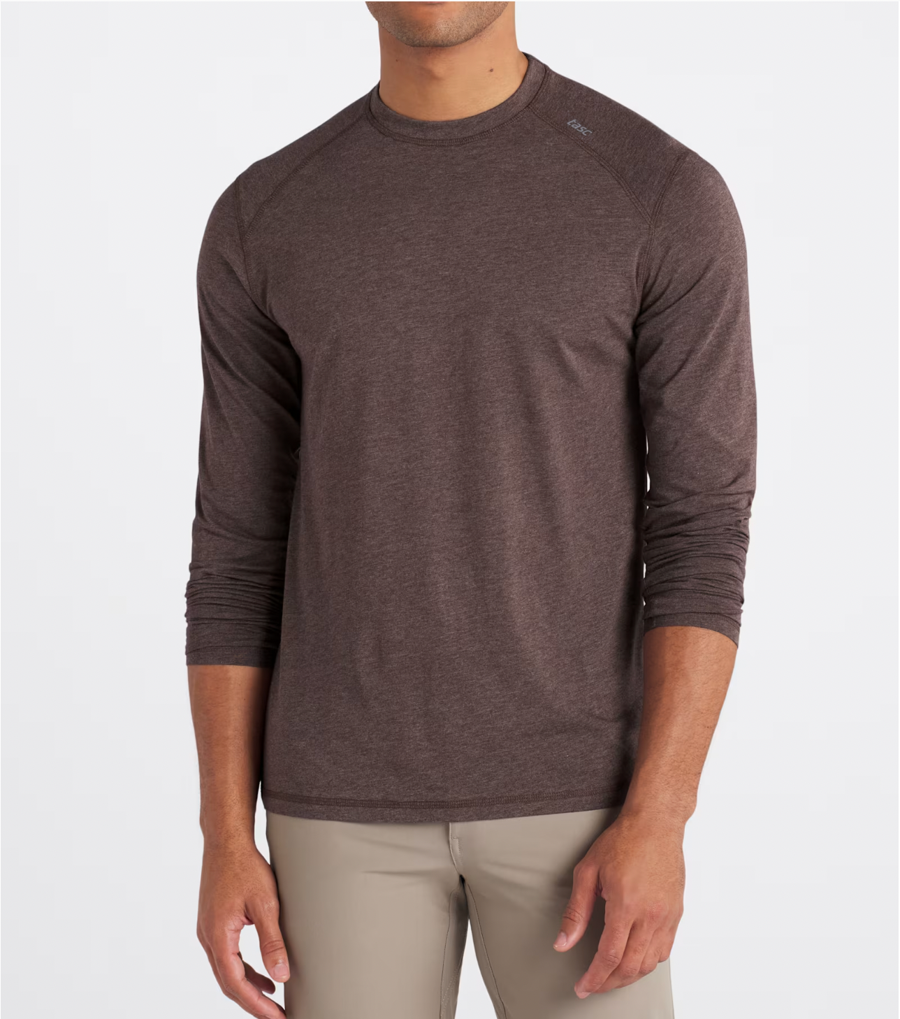 Tasc M LS Carrollton Tee MOCHA HEATHER