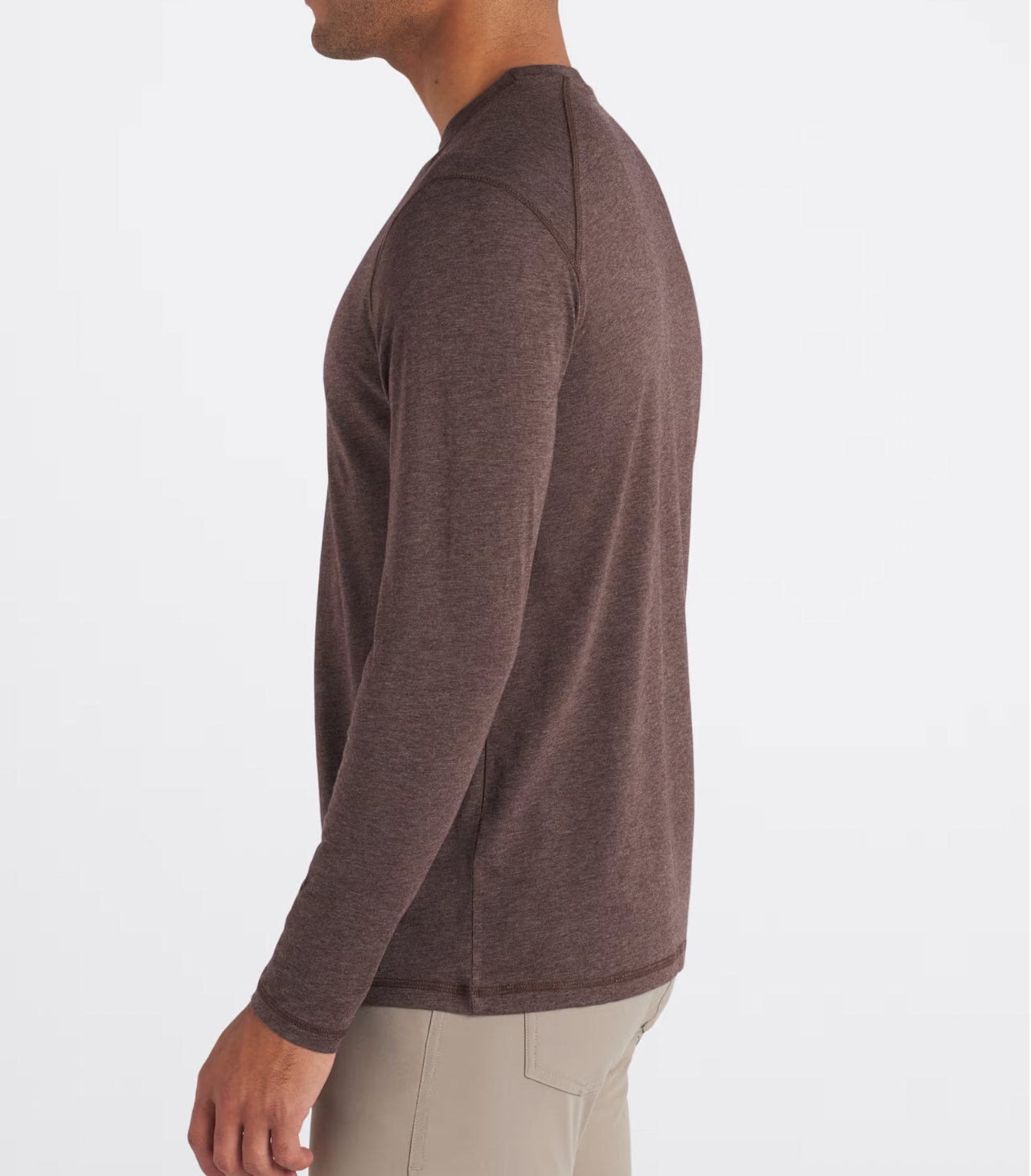 Tasc M LS Carrollton Tee MOCHA HEATHER