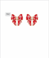Golden Stella Christmas Pattern Bow Earrings RED
